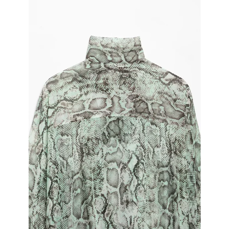 2026 Herbst Damenbluse Langarm Tierdruck Knopfhemd Schleifendekoration Elegante Alltagsmode Blusen für Frauen – Detail 9