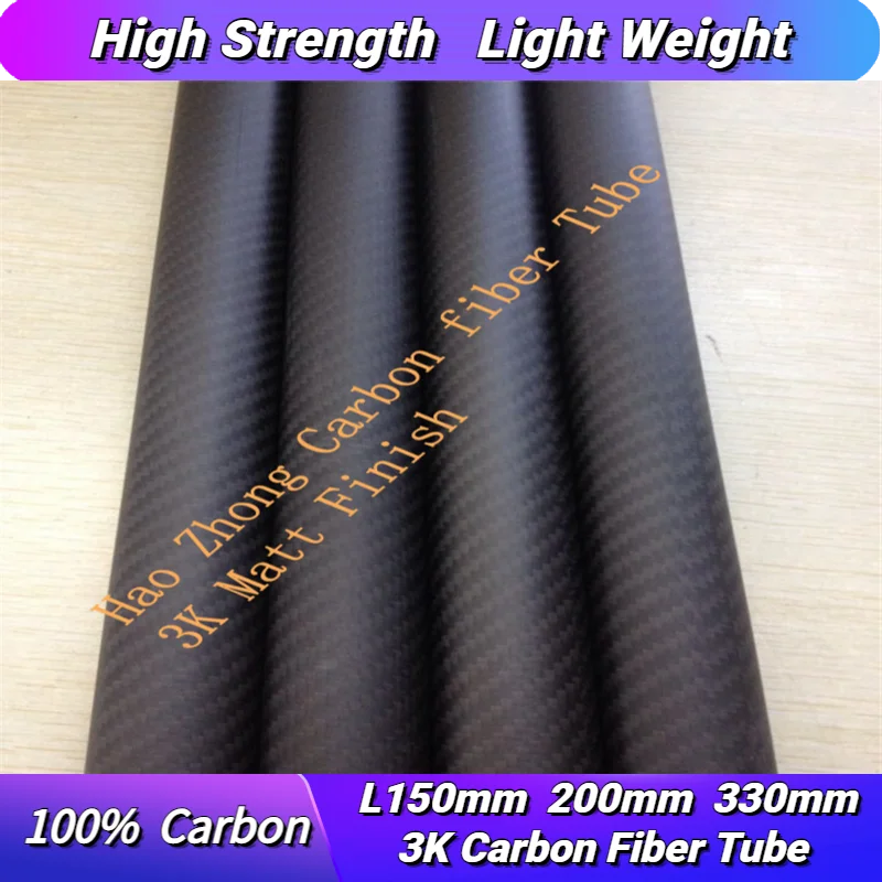 Length 150mm 200mm 300mm 3k Carbon Fiber Tube OD5~26mmHigh Quality 3K Carbon Fiber Fabric Wound Tube