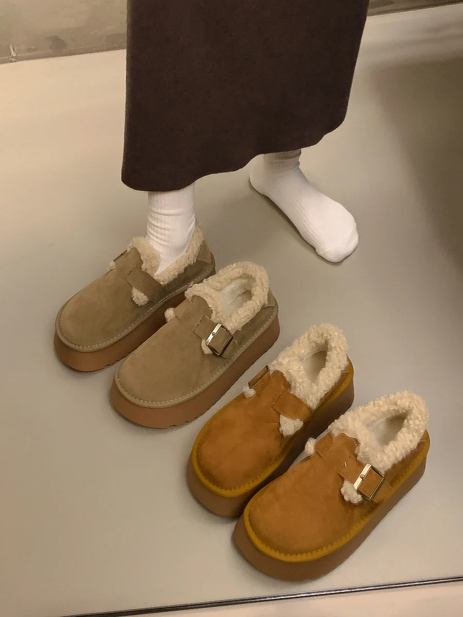 Thick Soled Snow Boots Women's Short Boots 2024 New Winter with Plush and Thick Warm Cotton Shoes image 2
