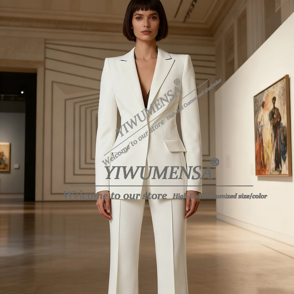 Customized Suit Women 2 Pieces Sets Single Breasted Jacket Pants Lady Business Attire брючный костюм женский