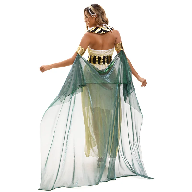 

loween Cosplay Pharaoh Queen Godd Costume Par Masquerade Performance Clothing Women's Traditional Stage Costume