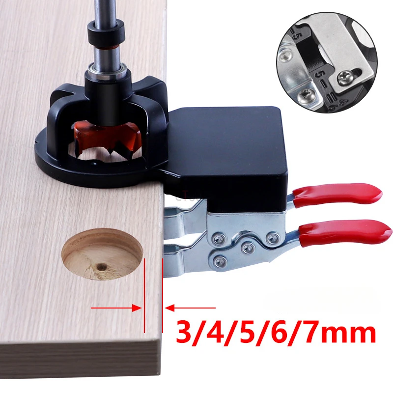 35mm Aluminum Alloy Hinge Hole Opener Adjustable Margin Double Clip Style Cabinet Wood Panel Punching Locator Woodworking Tools