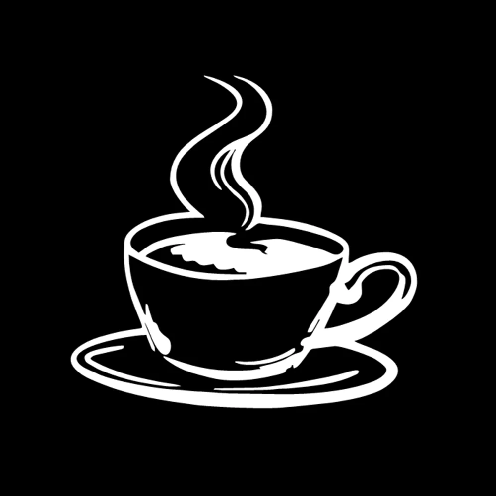Hand Drawn Coffee Cup Graphic Car Sticker Vinyl Decal Resistant Decor For Auto Window Truck Vehicle Exterior