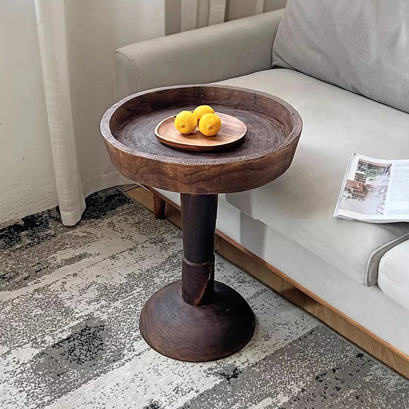 Solid Wood Coffee Tables for Living Room Vintage Sofa Side Table Decorations Accessories Bedroom Bedside Furniture Coffee Tables