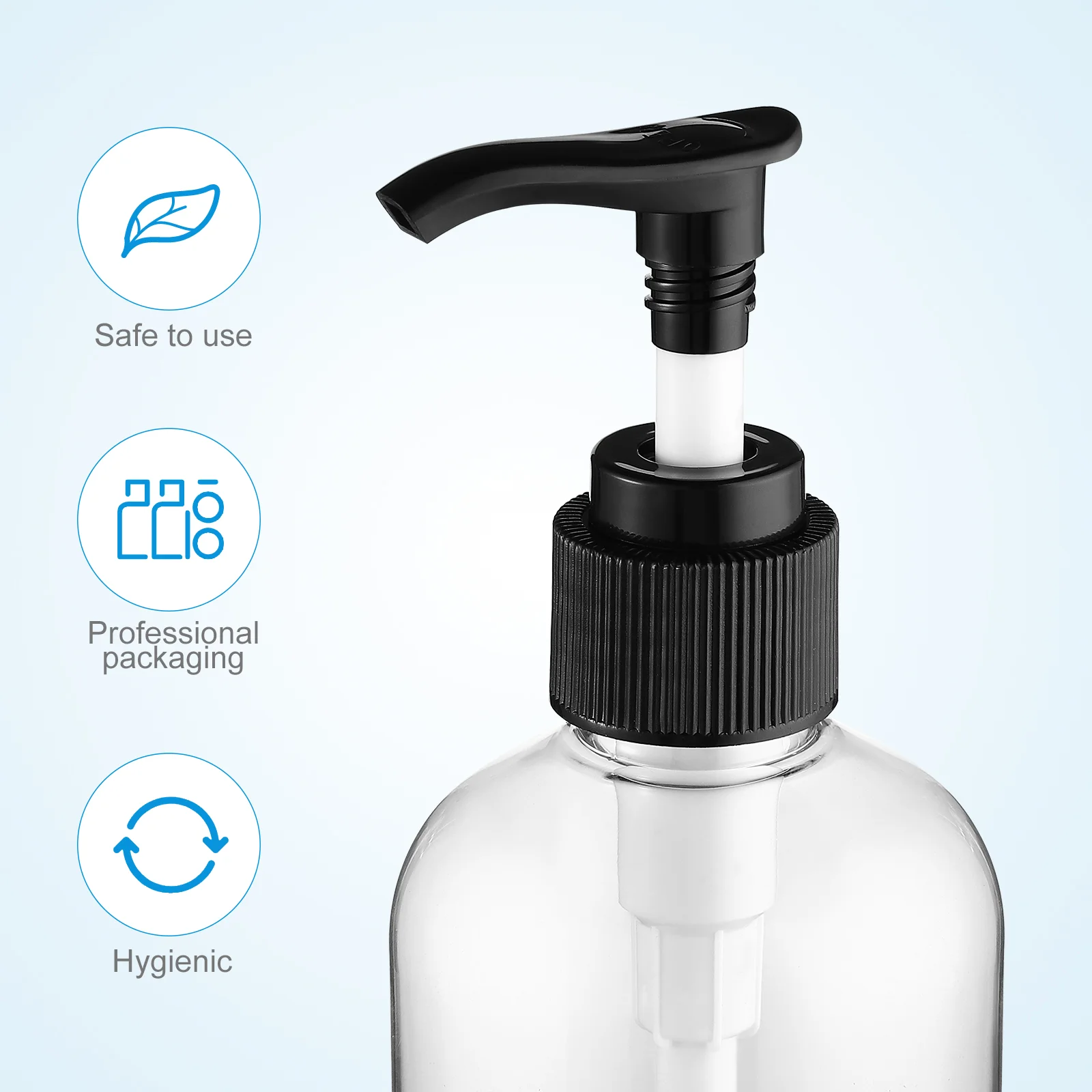 5 Pcs Travel Sized Refillable Clear Liquid Soap Dispenser Pump Bottles for Shampoo Body Wash Hand Soap Hotel Bathroom