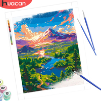 HUACAN Paint By Number Canvas Nature Mountain Landscape HandPainted Lake Painting Kits Drawing On Canvas Gift Home Decor