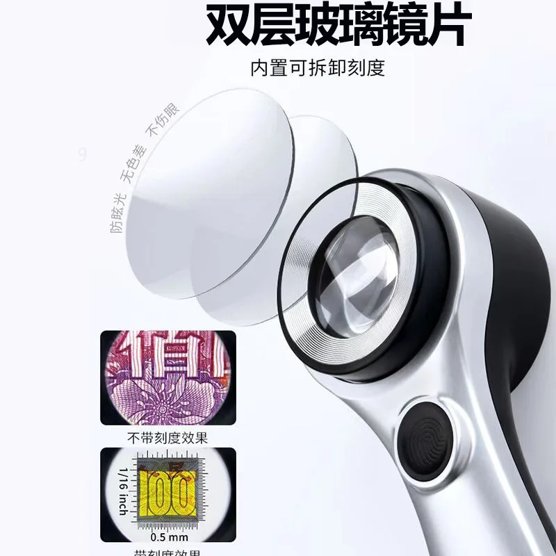 High Power LED Magnifier For Jewelry Diamond Stamp Wine Pigeon Eye Purple Clay Pot Printing Identification