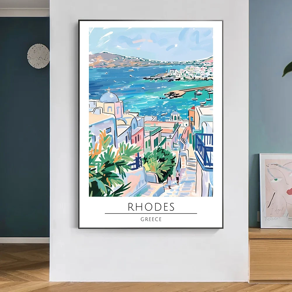 Paris New York London Watercolour City Painting World Travel Locations Picture Abstract Poster Room Decor Wall Art Canvas Print
