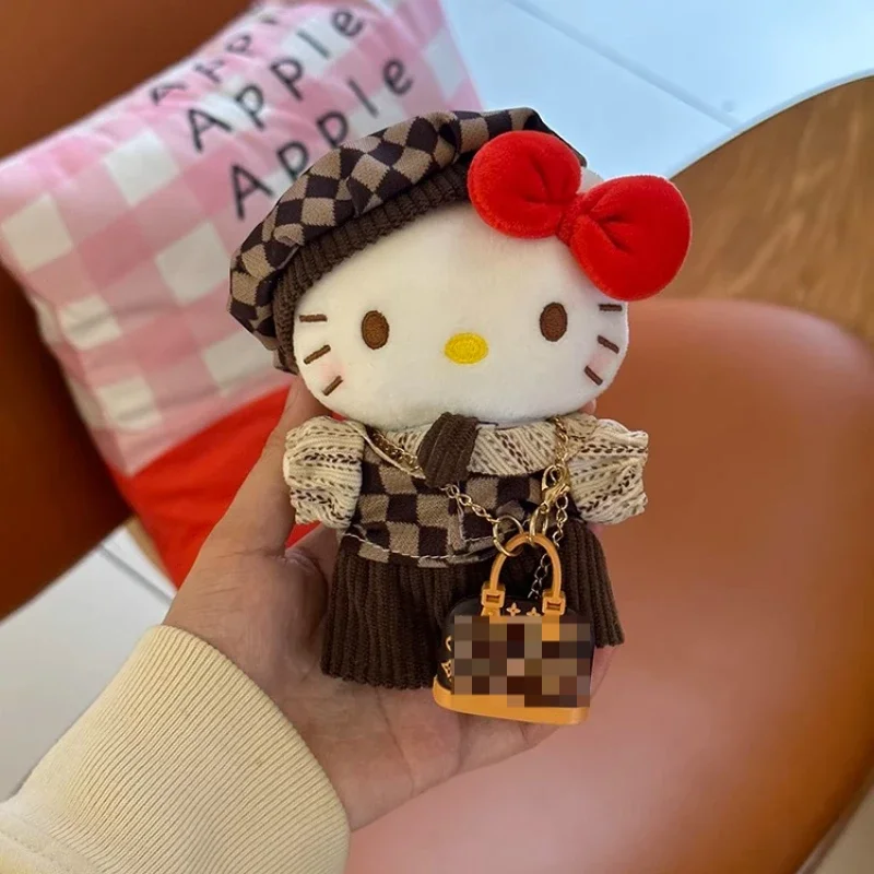 أزياء سانريو Kawaii مرحبا كيتي المفاتيح زهرة قديمة النمط البريطاني المفاتيح على ظهره شماعات لطيف زوجين على ظهره سحر الفتيات #3