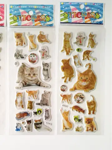 6 Sheets 3d Pet Dog and Marie Cat Stickers for Car Styling Scrapbook Animal Fish Dinosaur Bubble Stickers Reward Kids Toys
