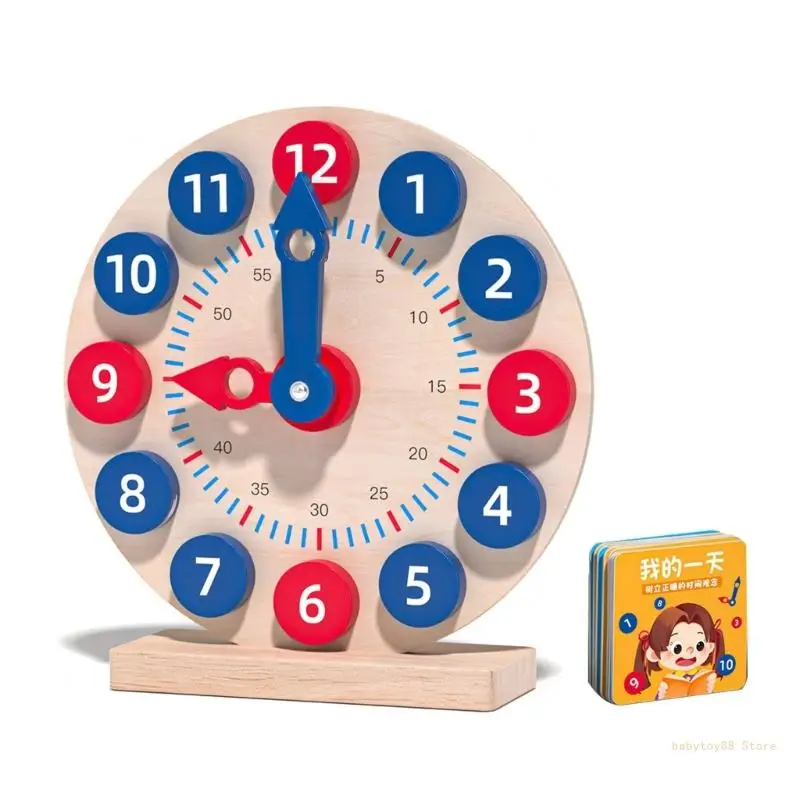 

Y4UD Montessori Student Learning Clock Time Teacher Gear Clock for Teacher Parent Teaching Demonstration Educational Toy