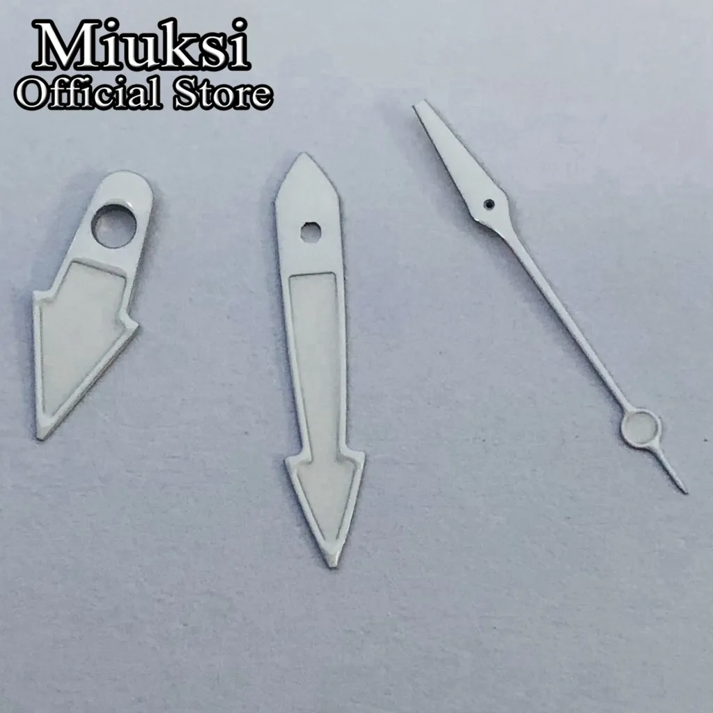 Miuksi black white red watch hands green luminous hands fit NH35 NH36 ETA2824 2836 PT5000 Miyota 8215 Mingzhu DG2813 movement