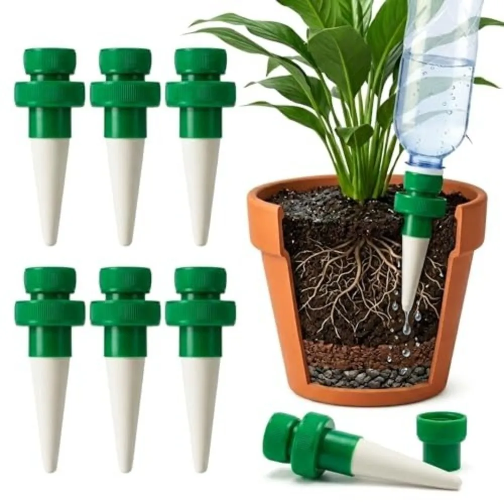 5pcs New Plastic Watering Spikes Auto Watering Terracotta Style Potted Plant Waterer Universal Auto Plant Waterer Vacation Use