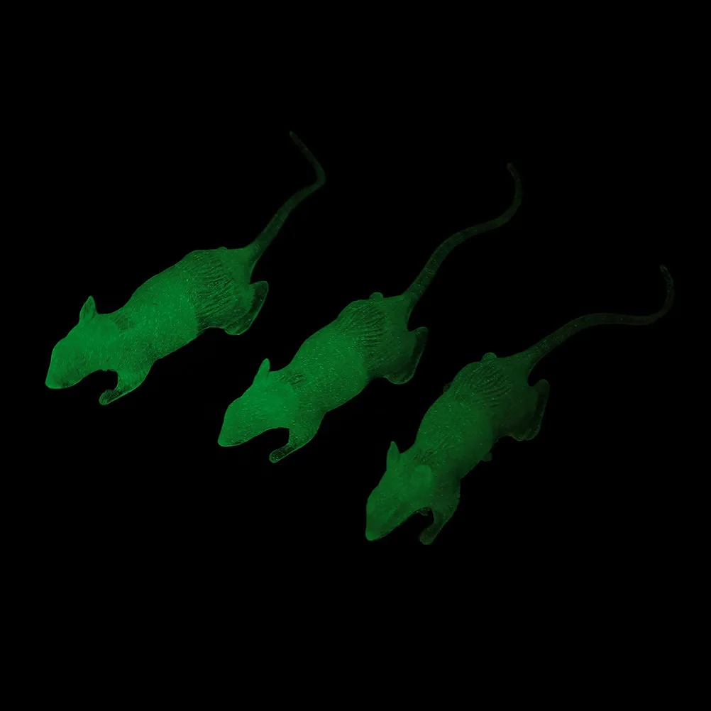

20Pcs Night Glow Mouse Halloween Tricky Prop Realistic Artificial Rat Scare Prank Decor for April Fool's Day Spooky Scene