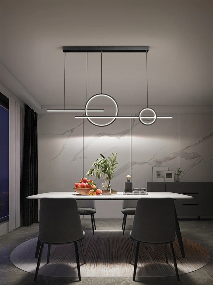 

Modern Minimalist Led Restaurant Chandelier Nordic Living Dining Room Ceiling Pendant Lights Creative Design Indoor Hanging Lamp