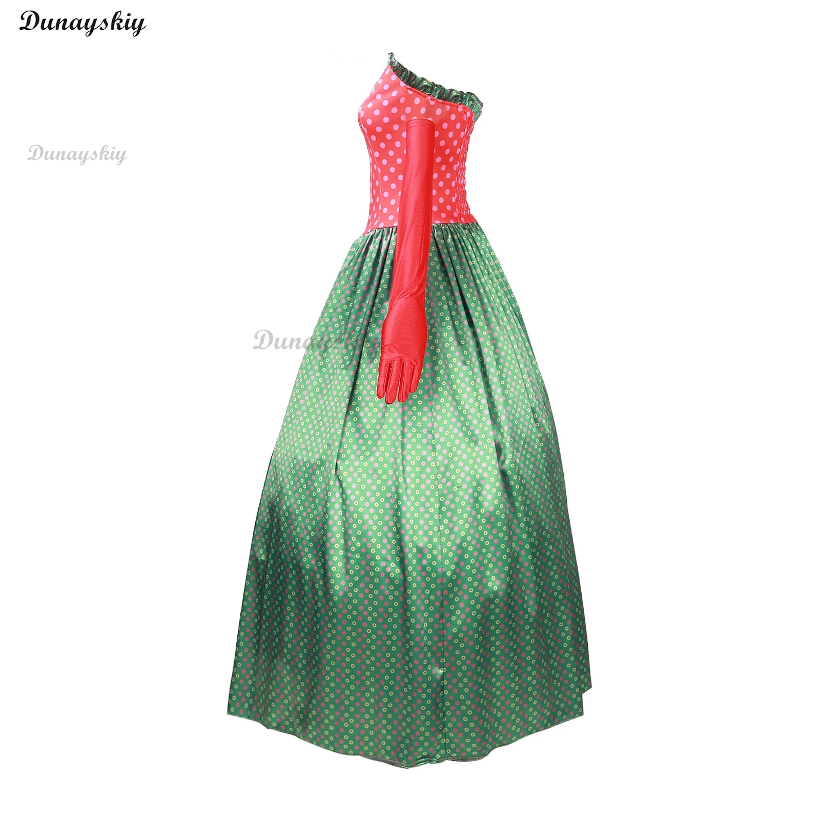 Martha May Whoeship Movie Grriinnch Cosplay Costume pour femme, robe bustier sans bretelles, costume de Noël personnalisé, rouge et vert, 2 versions imbibées