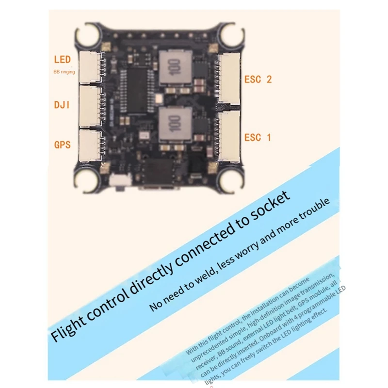 Contrôleur de vol BNVN-F4530 V2 avec 32-Bit 65A ESC touristes BEC ICM-42688 gyroscope LED lumière pour RC FPV Racing Drone