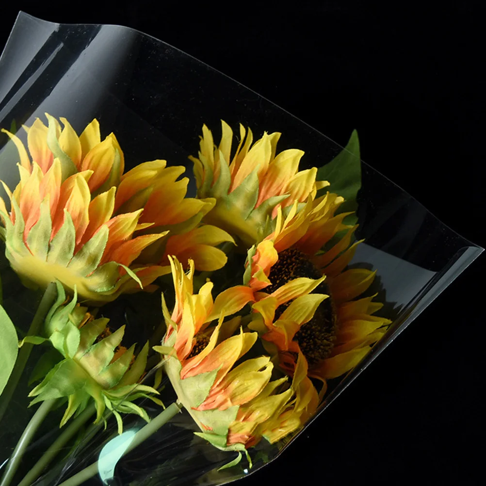 

50 Pcs BOPP Multi Stem Bags Clear Decorative Flower Wrapping Practical Bouquet Packaging Gift Bags for Florist Shop