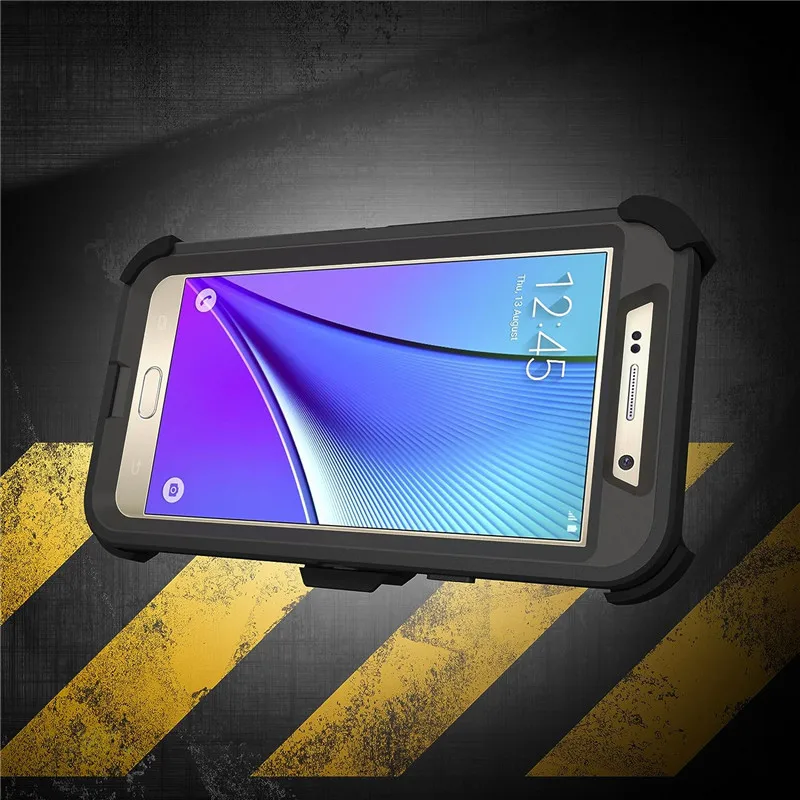 Defender Series Case for Samsung Galaxy Note 5 Note5 S5 Case Shock Proof Aqua Rubber Hybrid Heavy  Belt Clip Holster Cover