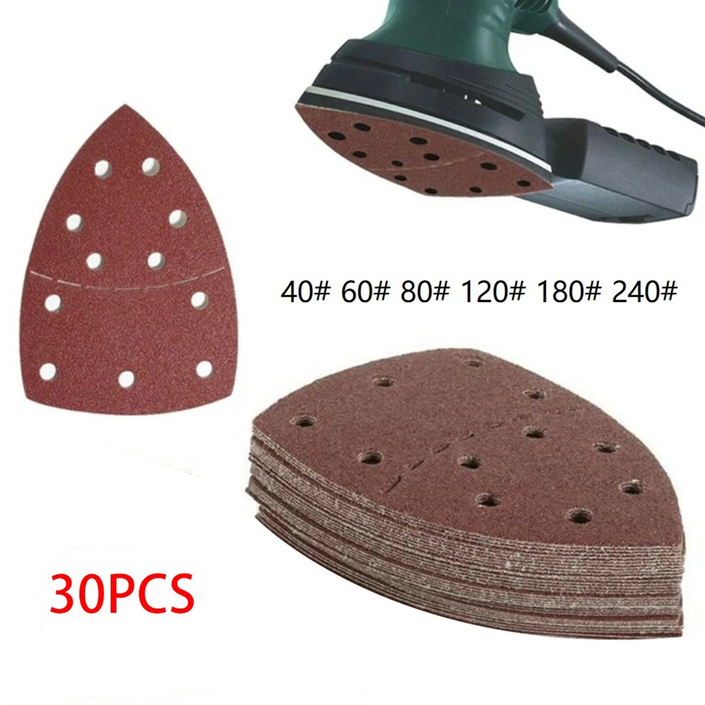 

30 шт., шлифовальные листы, Зернистость 40, 60, 80, 120, 180, 240