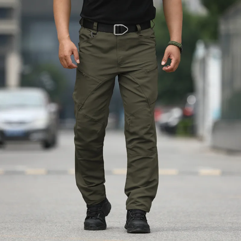 Mode Rits Grote Zak Militaire Fans Cargo Broek Heren Casual Vissen Waterdichte Broek Klassieke Leger Tactische Broek Voor Man