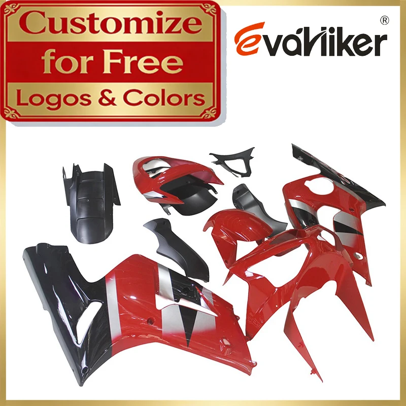 

ABS Fairing Kit Body Kit For Kawasaki ZX-6R 2003 2004 red black ZX6R 03 04 ABS Plastic Injection Mold