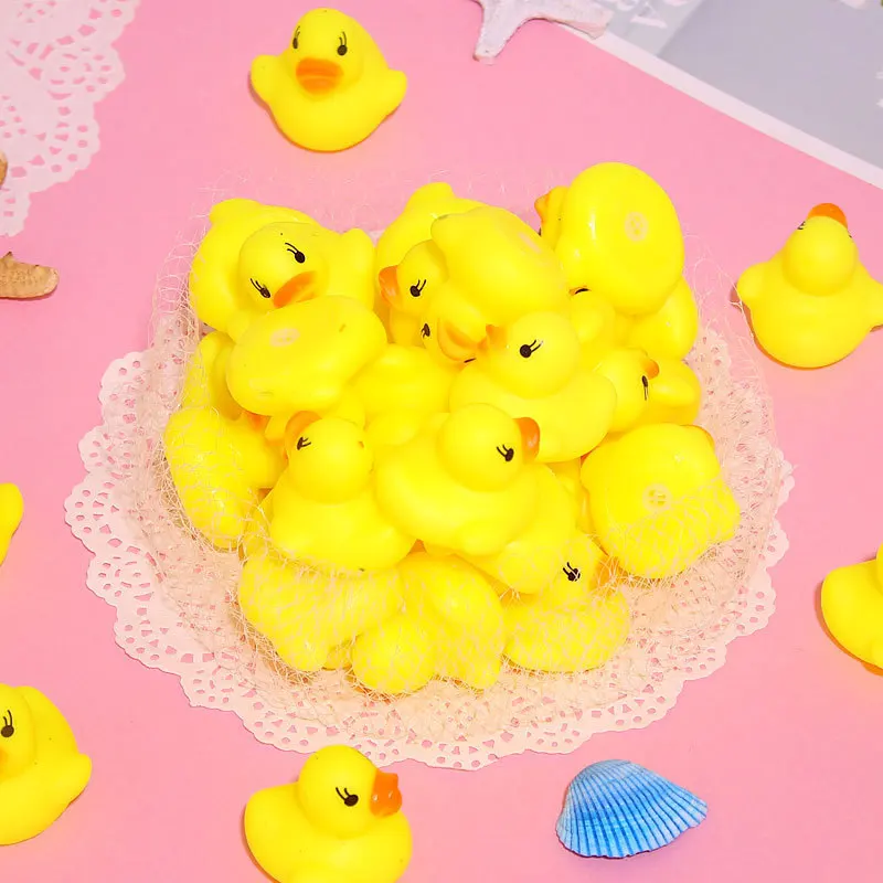 300pcs-baby-bath-toys-swimming-pool-bathing-ducks-water-game-float-squeaky-sound-rubber-ducks-toys-for-children-gifts