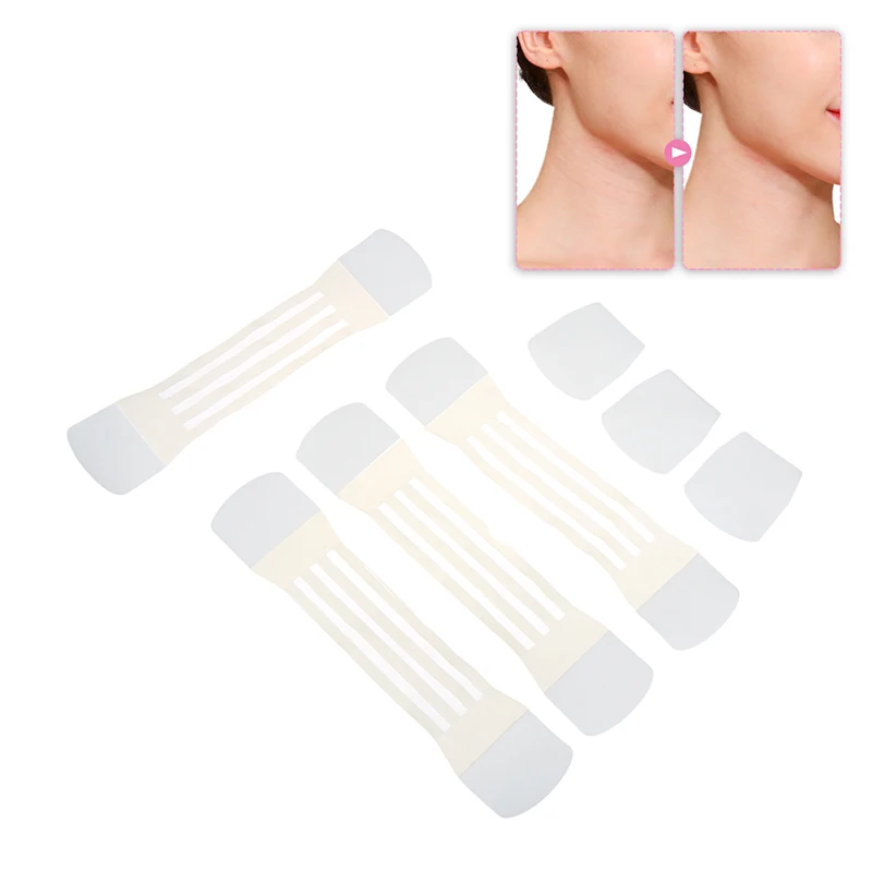 Bandage de levage de cou invisible en forme de V pour le visage, ligne qualifiée ale déformable, affaissement, lifting de la peau, bandes adhésives pour le ruisseau, maquillage, 1 ensemble