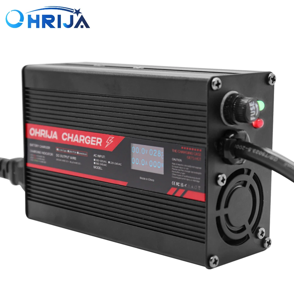 14.6V 10A Charger Smart Aluminum Case Is Suitable For 4S 12.8V  LCD Dispay LiFePO4 Battery OLED Display Fast Charger 12V OHRIJA 