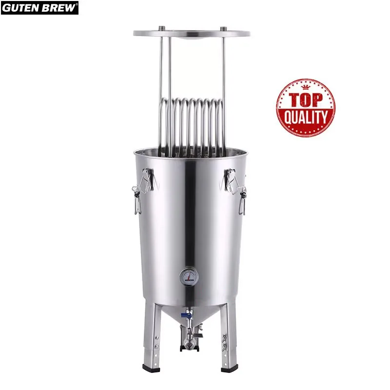 Mini Fermentor Tank with Chilling Coil for Beer Brewing Equipment 30L-32L Conical Fermenter Guten 304SS
