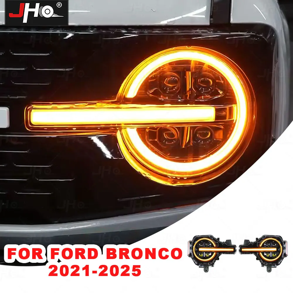 

Car Front Headlights W/Daytime Running Lights Dynamic Turn Signals For Ford Bronco 2020 2021 2022 2023 2024 2025 Accessories