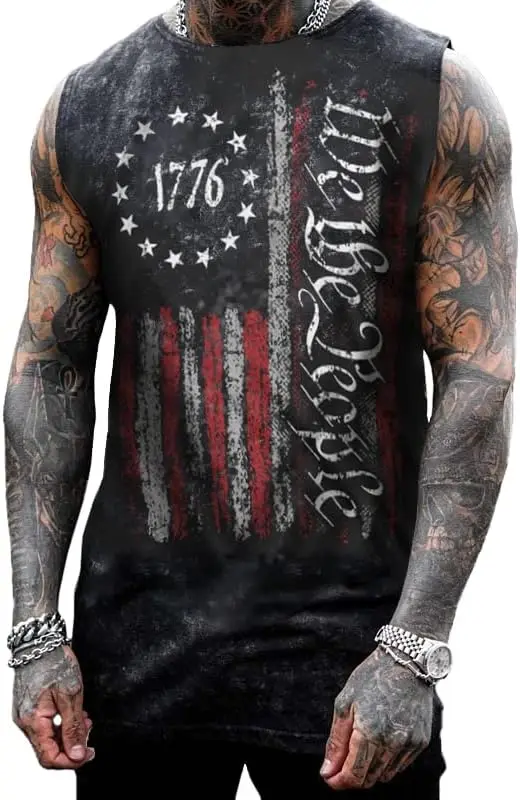 Mens Skull 3D Graphic Print Shirts Tank Tops Gym Workout Crew Neck Sleeveless Casual Shirts Tops