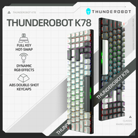 ThundeRobot K78 Mechanical Keyboad Hot Swap RGB Wired Gaming Keyboard Spanish ISO Layout Double-shot key caps for PC Gamer