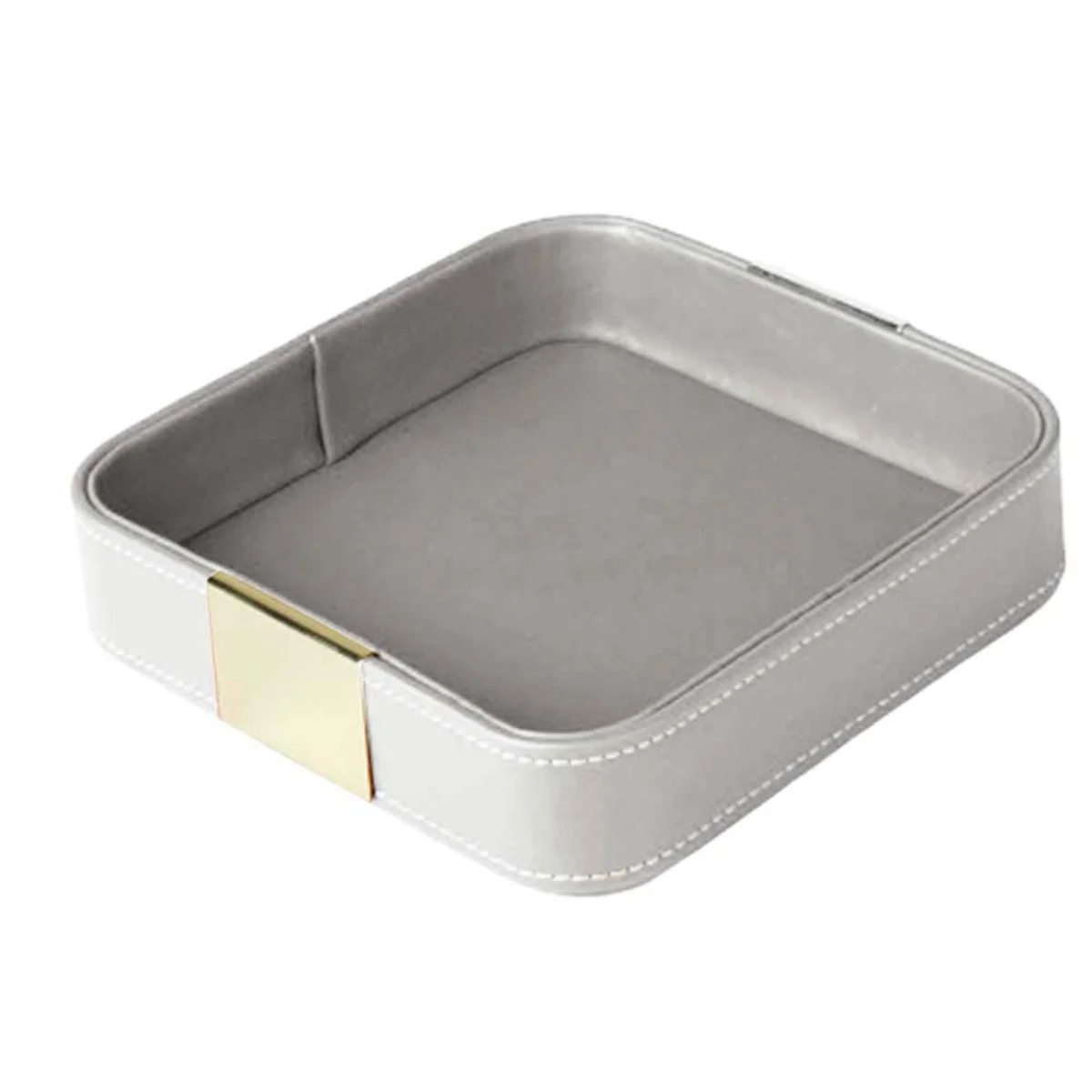 A62K الجلود سطح المكتب صينية تخزين الصيد درج منظم لطاولة المدخل لعقد المجوهرات ساعة الهاتف محفظة الحاويات B