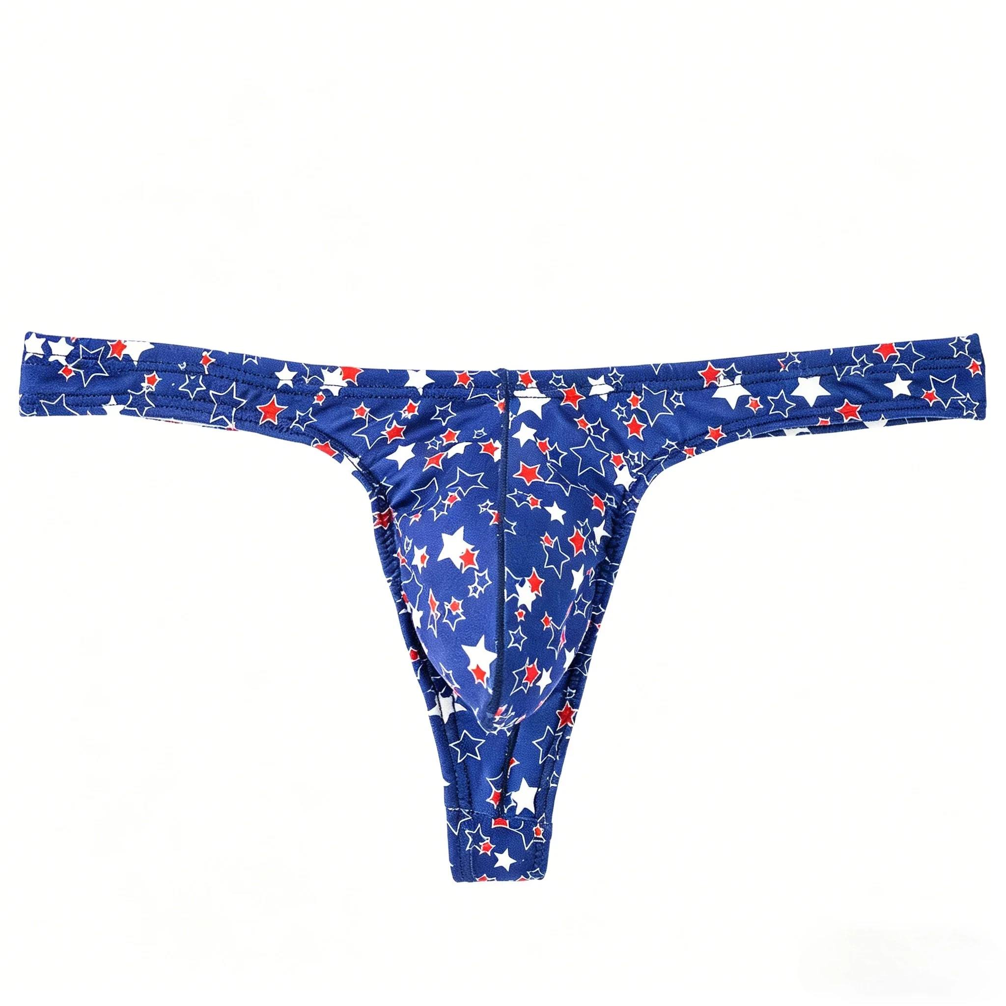 

Men's Star Print Thong Low Waist Sexy U Convex Pouch T-back Underwear