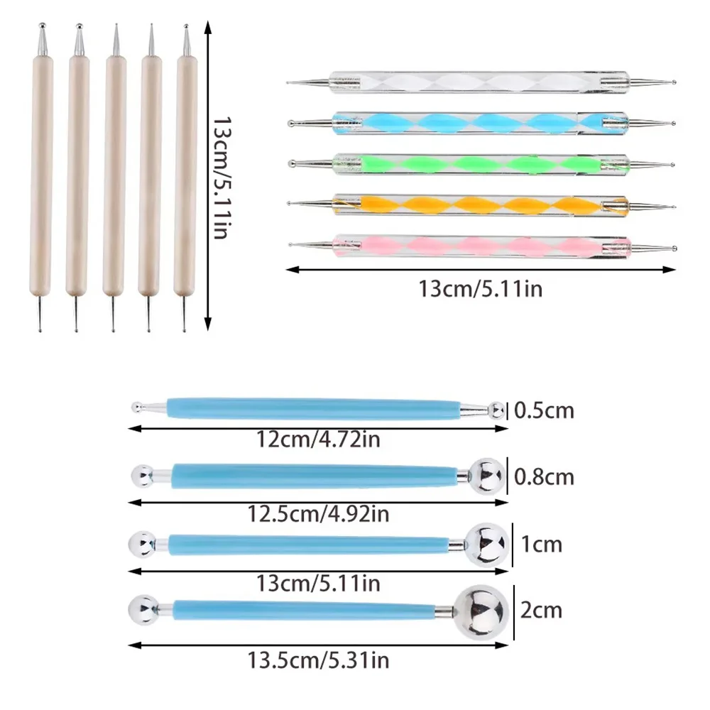 Embossing Pattern Point Drill Creasing Pen – DIY Spiral Double-Head Ball Stylus Sculpting Tools for Detailing KATWAY HH-AA230