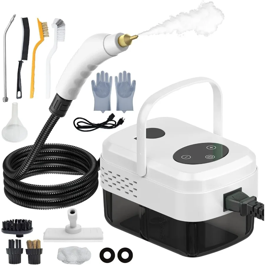 منظف البخار المحمول 6 تروس مُبخّر محمول قابل للتعديل مع خزان 1.3L جهاز بخار عالي الحرارة مضغوط لسيارة الجص الأرضية المنزلية
