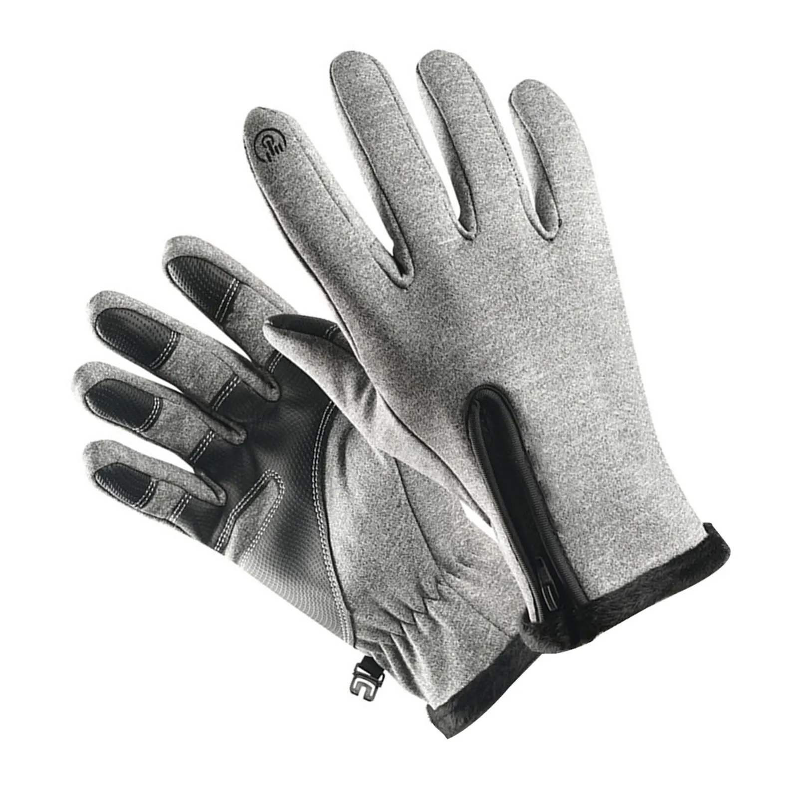 

Cycling Gloves Touch Screen Waterproof Warm Gloves Gray Size L Outdoor Sports Running Climbing Winter Non-Slip Anti-Splashing