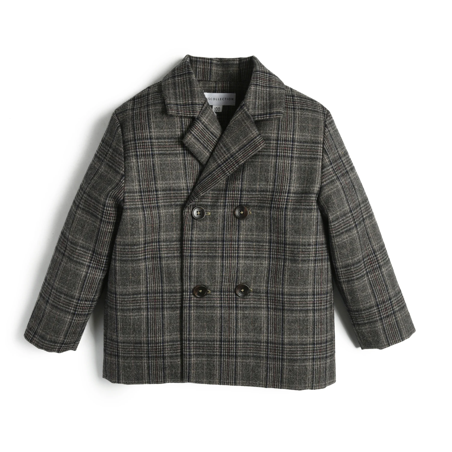 2025 Boutique Fashion Plaid Shabbos Kollektion Jungen Mantel Kleidung Baby Kinder Plaid Blazer Für Urlaub Party
