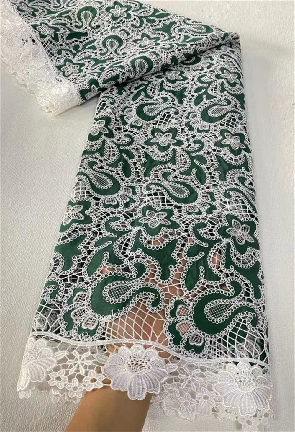 

African Lace Fabric,100% Cotton Fabrics Materials For Clothes,By The Meter,Embroidery,2025,Party Dresses,Tulle,5 Yards