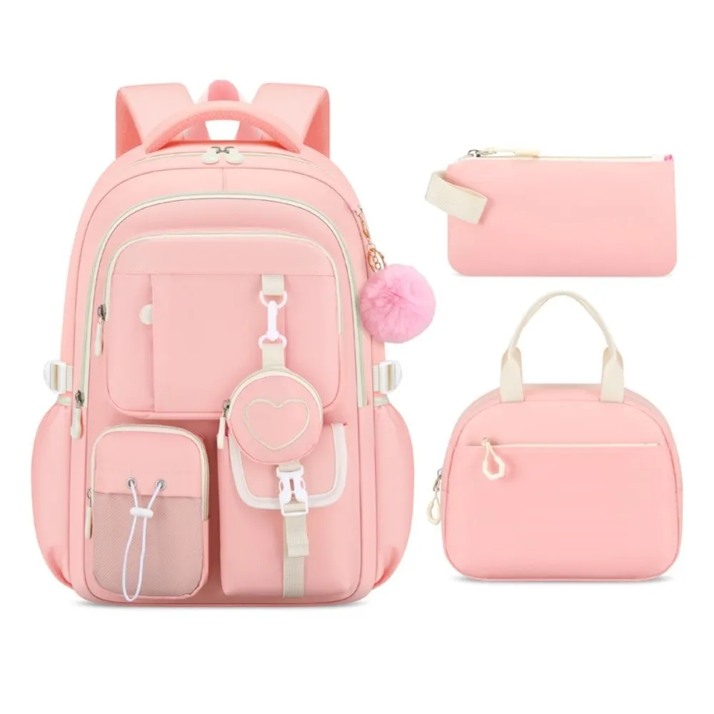 Large Capacity Backpack Pen Bag Set Love Series Mochila Style Princess Backpack Multifunctional Orthopedic Design