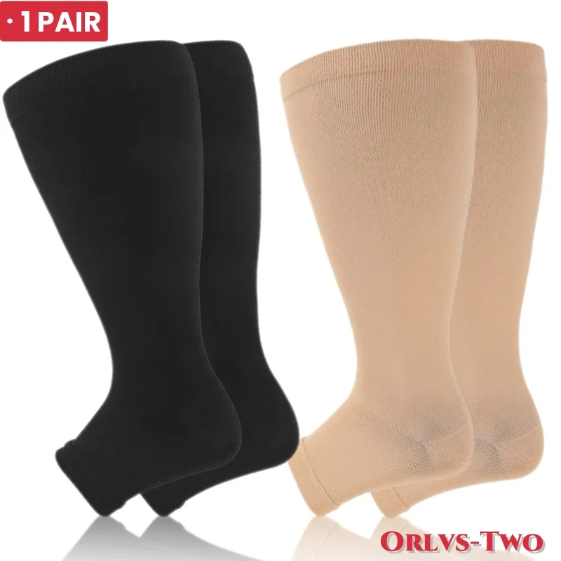 Premium Plus Size Compression Socks For Men Women Cycling Toeless Sport Socks Anti Fatigue Pain Relief Medical Nursing Stockings