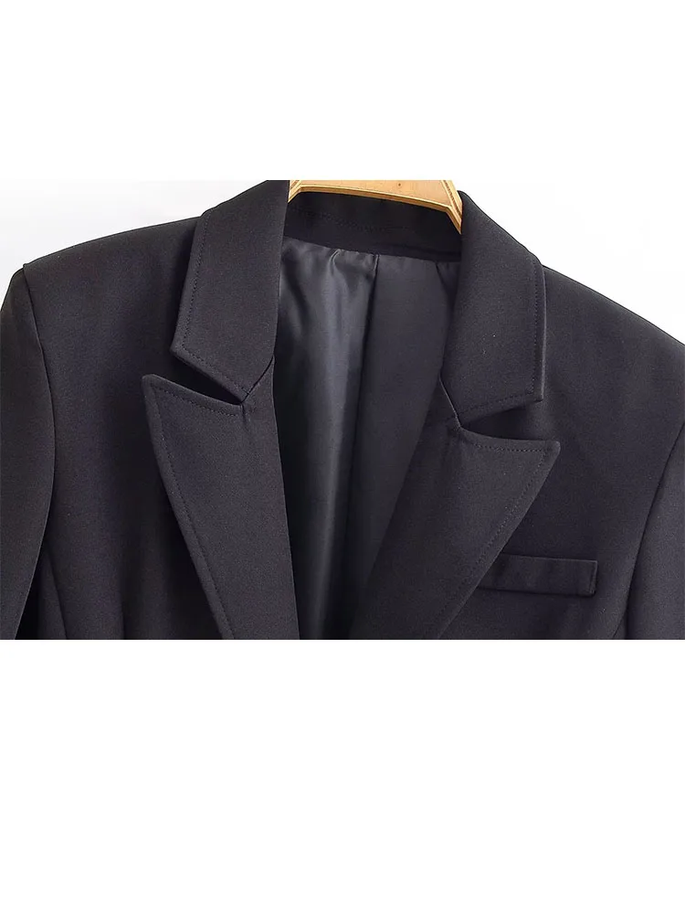 HH femme début du printemps mode manches longues revers mince Blazer + simple taille haute pantalon femme décontracté déplacements deux pièces ensemble