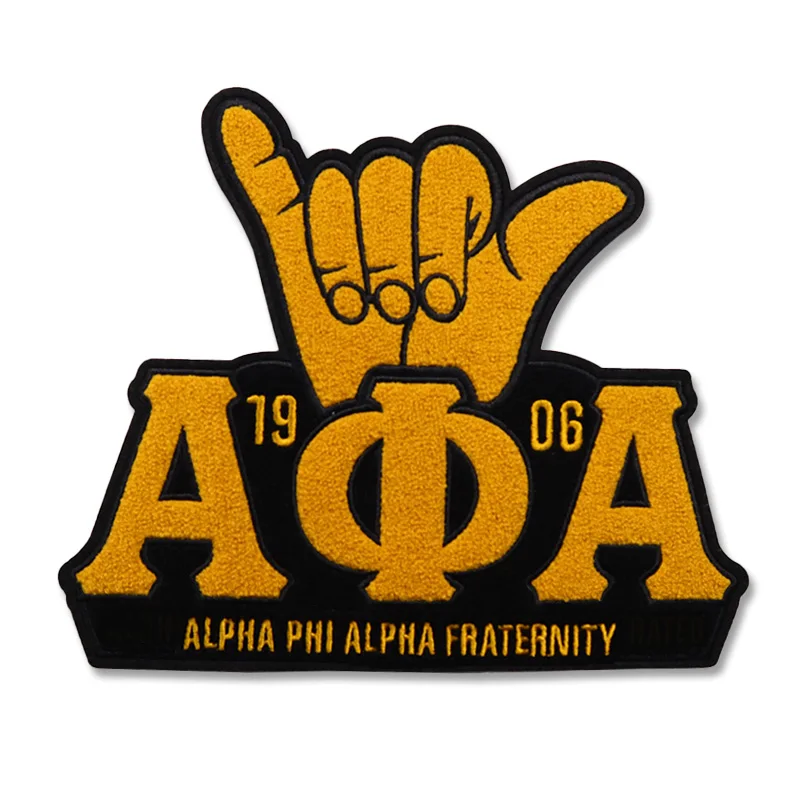 Alpha Phi Alpha Fraternity Chenille Patch, ''ΑΦΑ'' Greek Sorority Letter Iron-on Embroidered Patches for Jacket