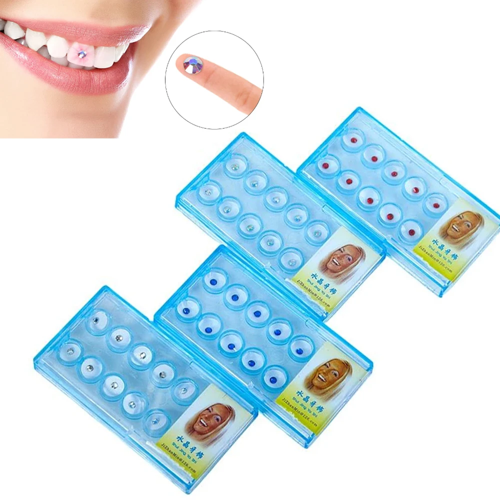 Removable Tooth Jewelry Kit Fashionable Tooth Ornaments Teeth Clear Precious Stone Jewelry Decoration Glittering Tooth Gem Kits