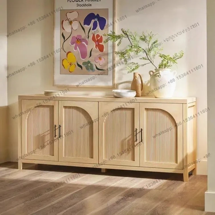 

French retro solid wood dining side cabinet log wind storage living room TV tea cabinet American storage cabinet