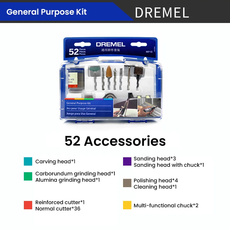 Imagem -04 - Dremel Rotary Tool Accessory Kit Acessórios de Disco de Corte Gravação e Moagem 68701 686-01 689-01 Ez688-01