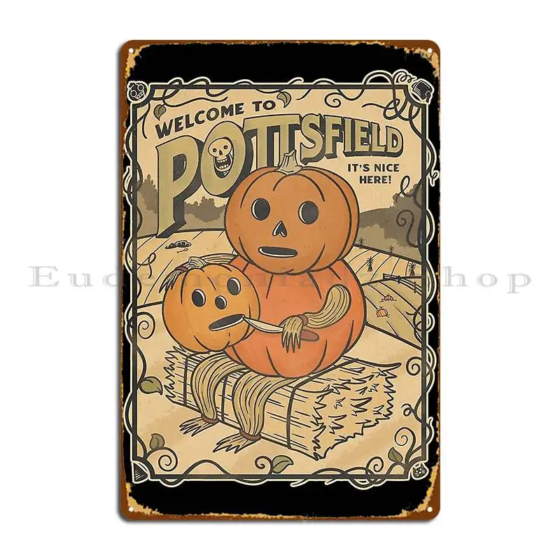 Pottsfield Poster Metal Sign Pub Cave Designer Club Mural Tin Sign Poster