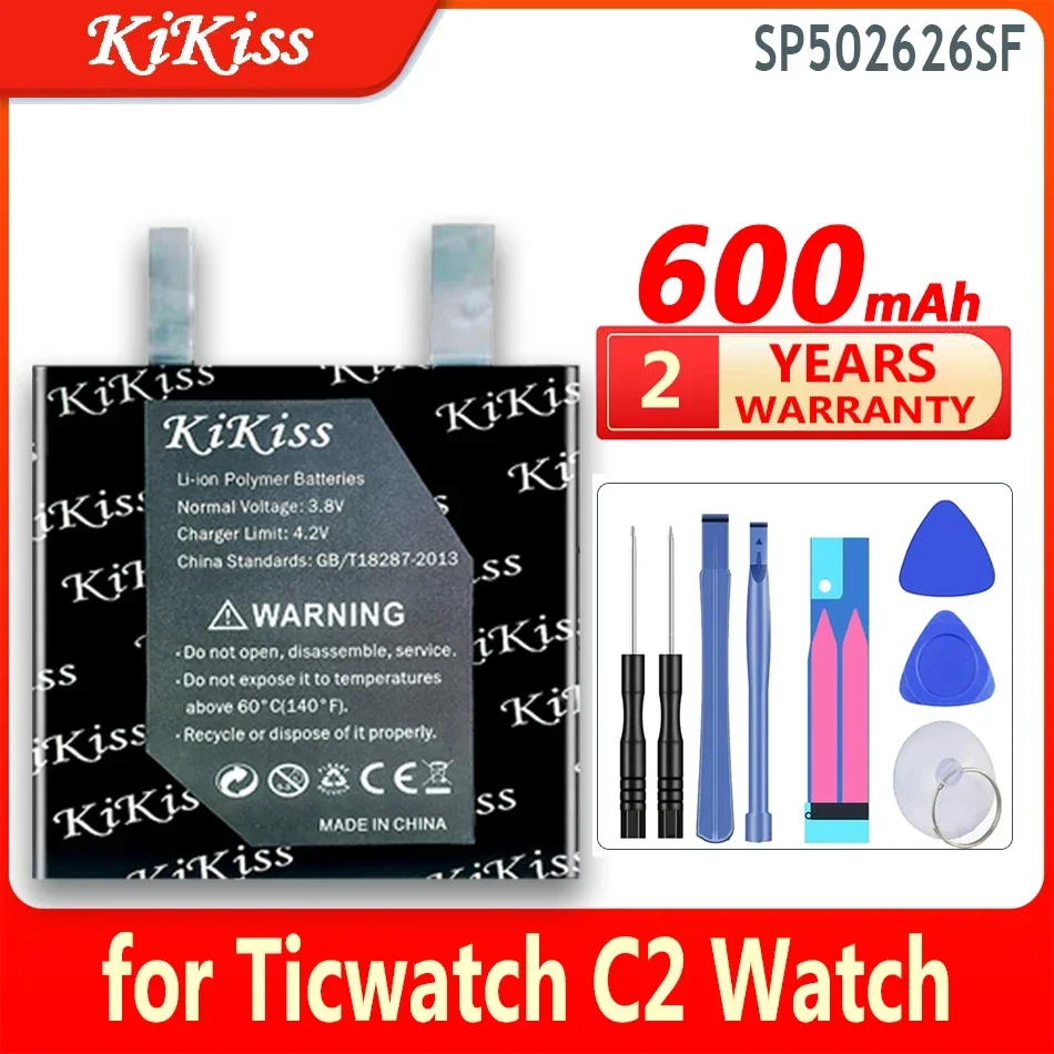 KiKiss Battery SP502626SF 600mAh for Ticwatch C2 Watch Replacement Bateria