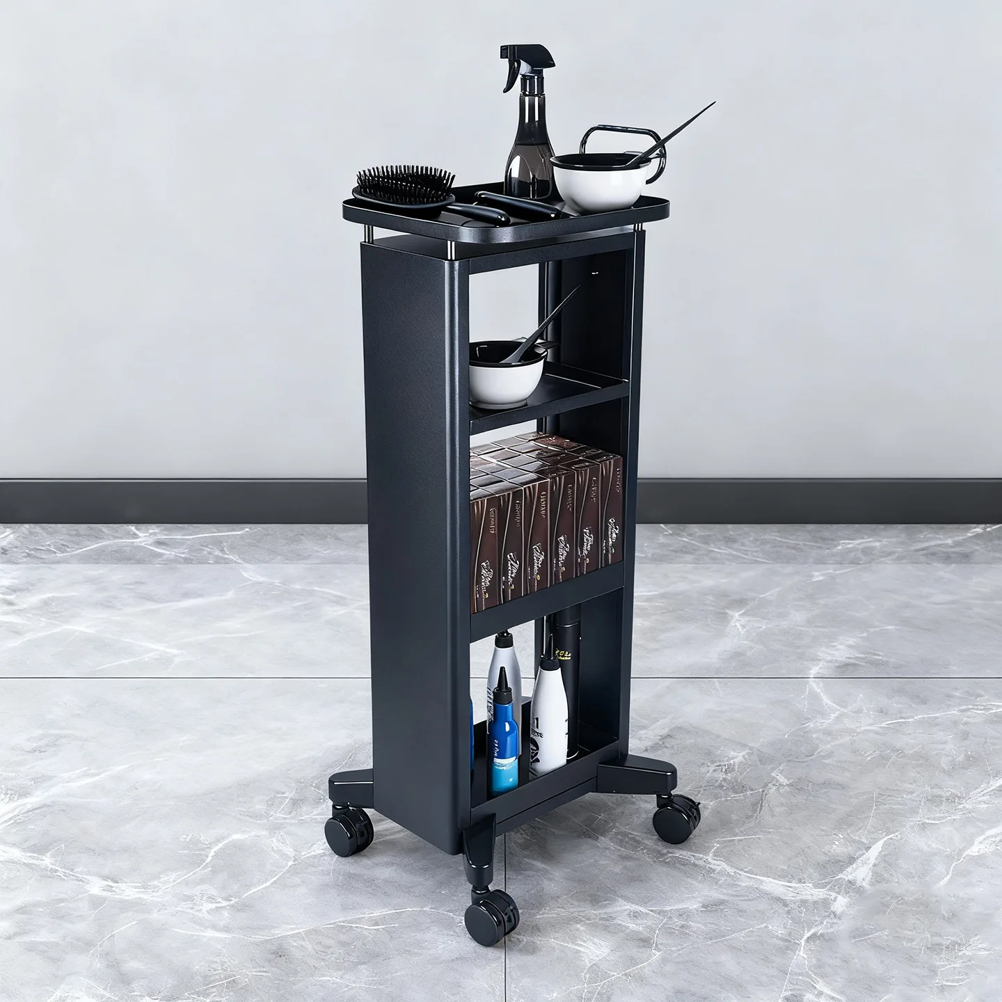 Beauty salon, storage trolley, barber shop, perming and dyeing tool cart, hair salon, hand-pulled bar cart, multi-functional